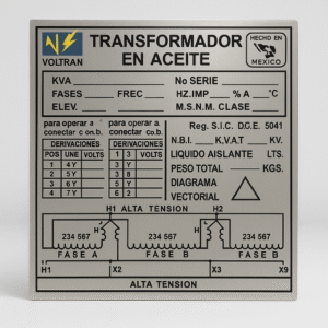 placa industrial grabada en acero