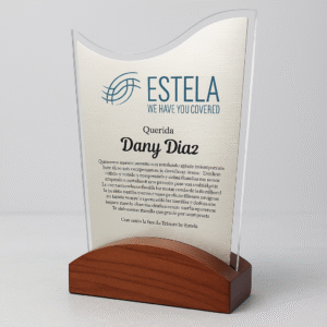 placa acrilica estela